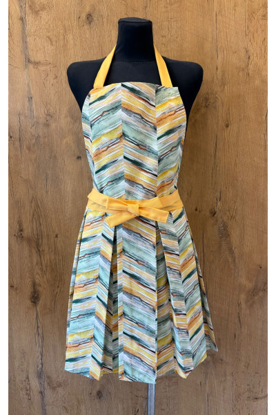 fartuszek układany, fartuszek kuchenny, fartuszek do gotowania, fartuszek wiosenny, fartuszek damski, fartuszek żółty