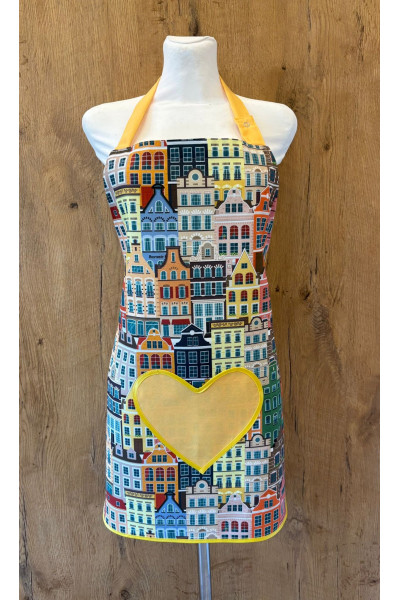 fartuszek kamieniczki, fartuszek kuchenny, fartuszek wiosenny, fartuszek damski