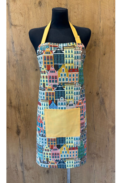 fartuszek kamieniczki, fartuszek kuchenny, fartuszek wiosenny, fartuszek damski