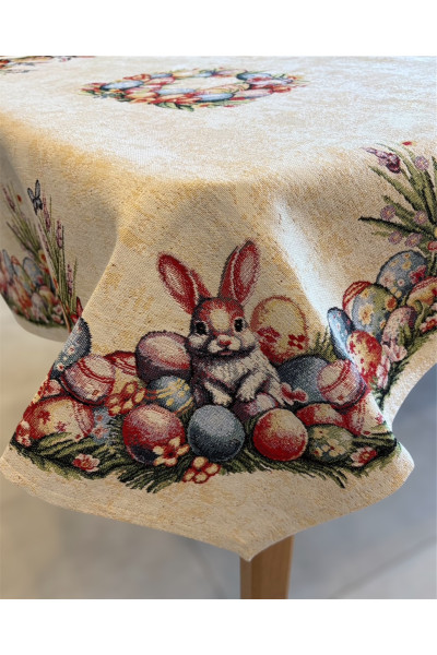 obrus wielkanocny, obrus zajączek, obrus kwadratowy, obrus dekoracyjny wielkanoc, obrus pisanki